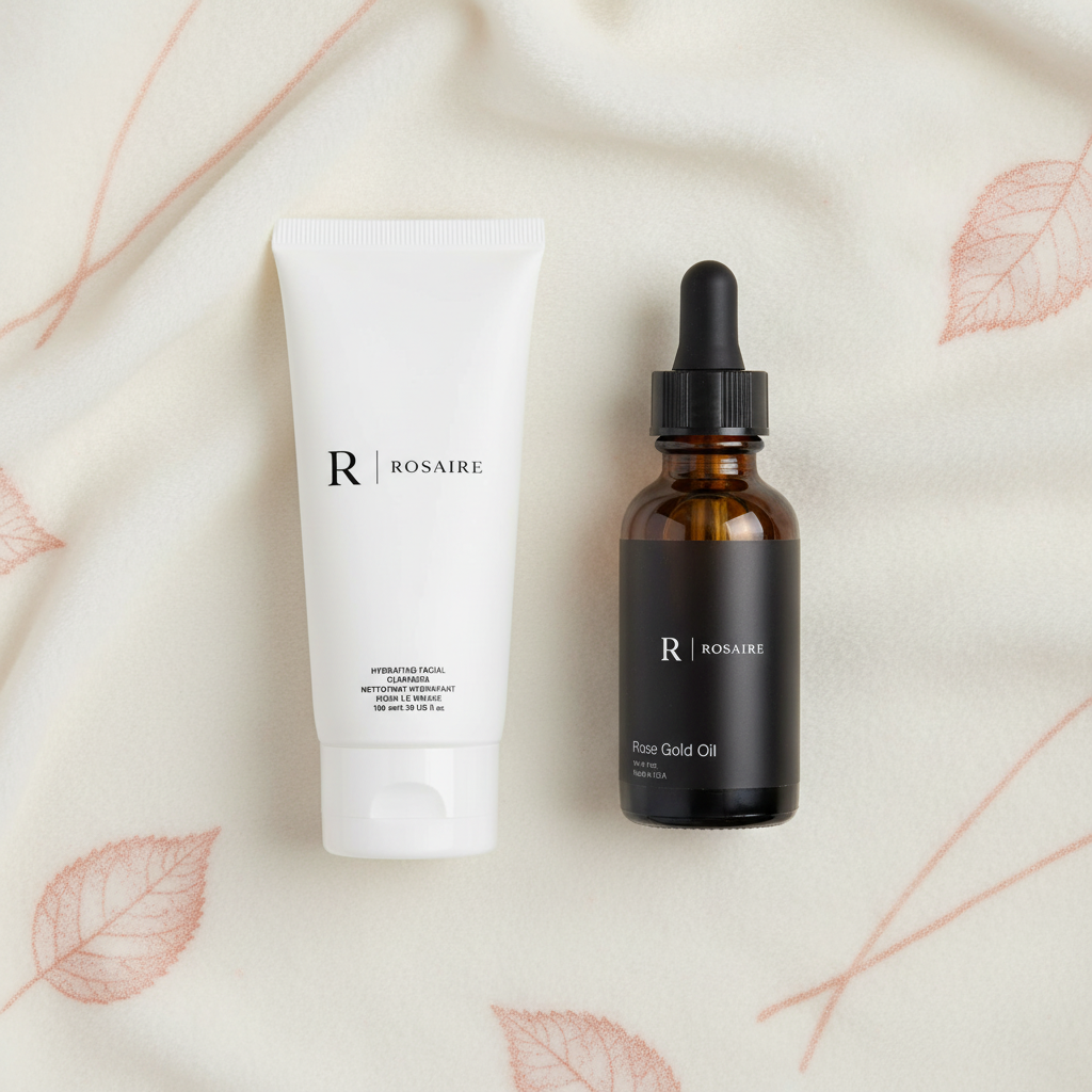 Cleanse & Glow bundle featuring Hydrating Facial Cleanser and Anti-aging Rose Gold Oil