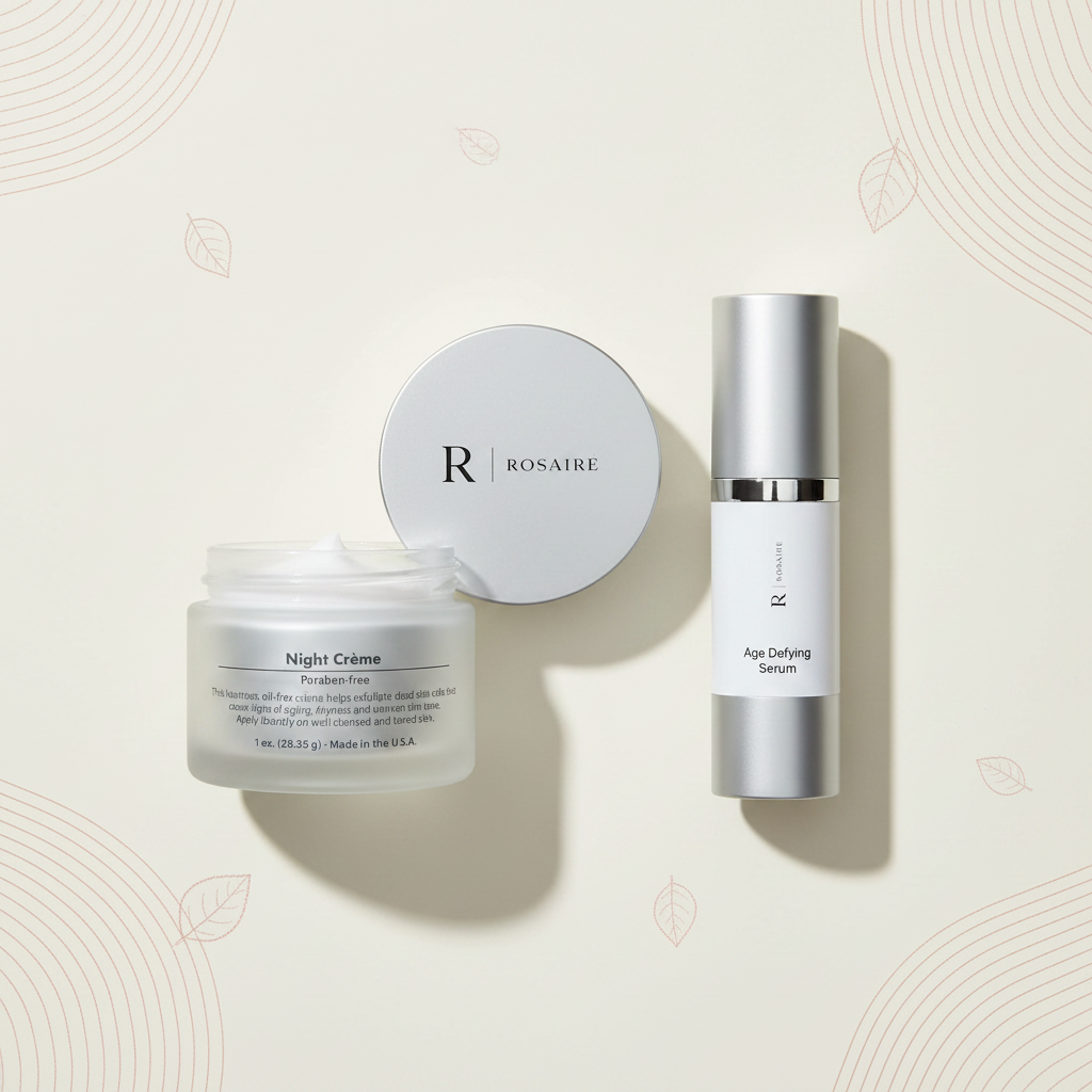 Anti-Aging Night Set bundle featuring Night Renewal Creme and Age Defying Serum