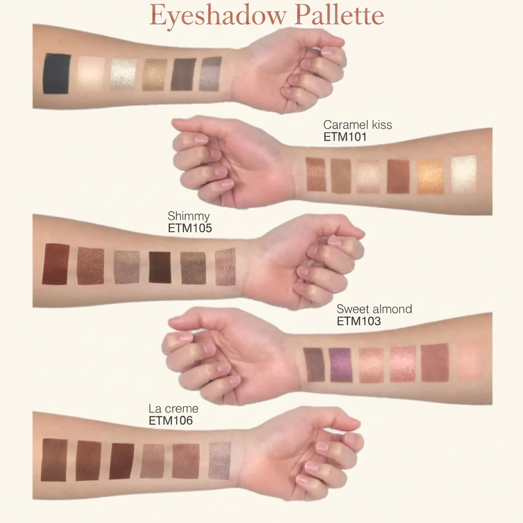 Eyeshadow Palette shade guide showing available colors